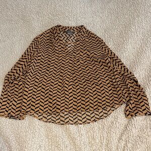 Primark Black and Tan Chevron Blouse